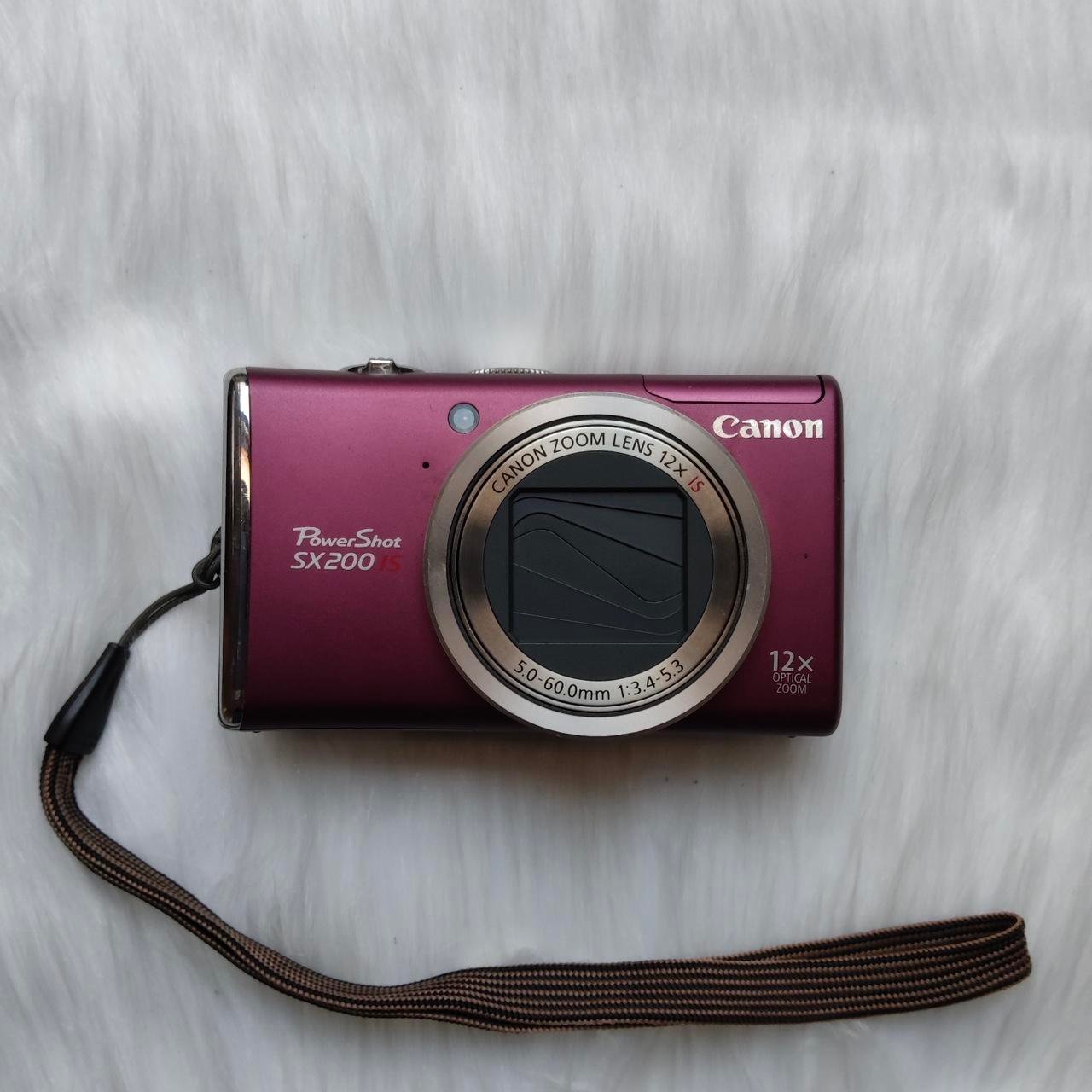 92384EYU-1.jpg Used Digital Camera | Canon PowerShot SX200 HS digital camera - Rarely pink purple & External Flash | Complete Set - Image 1
