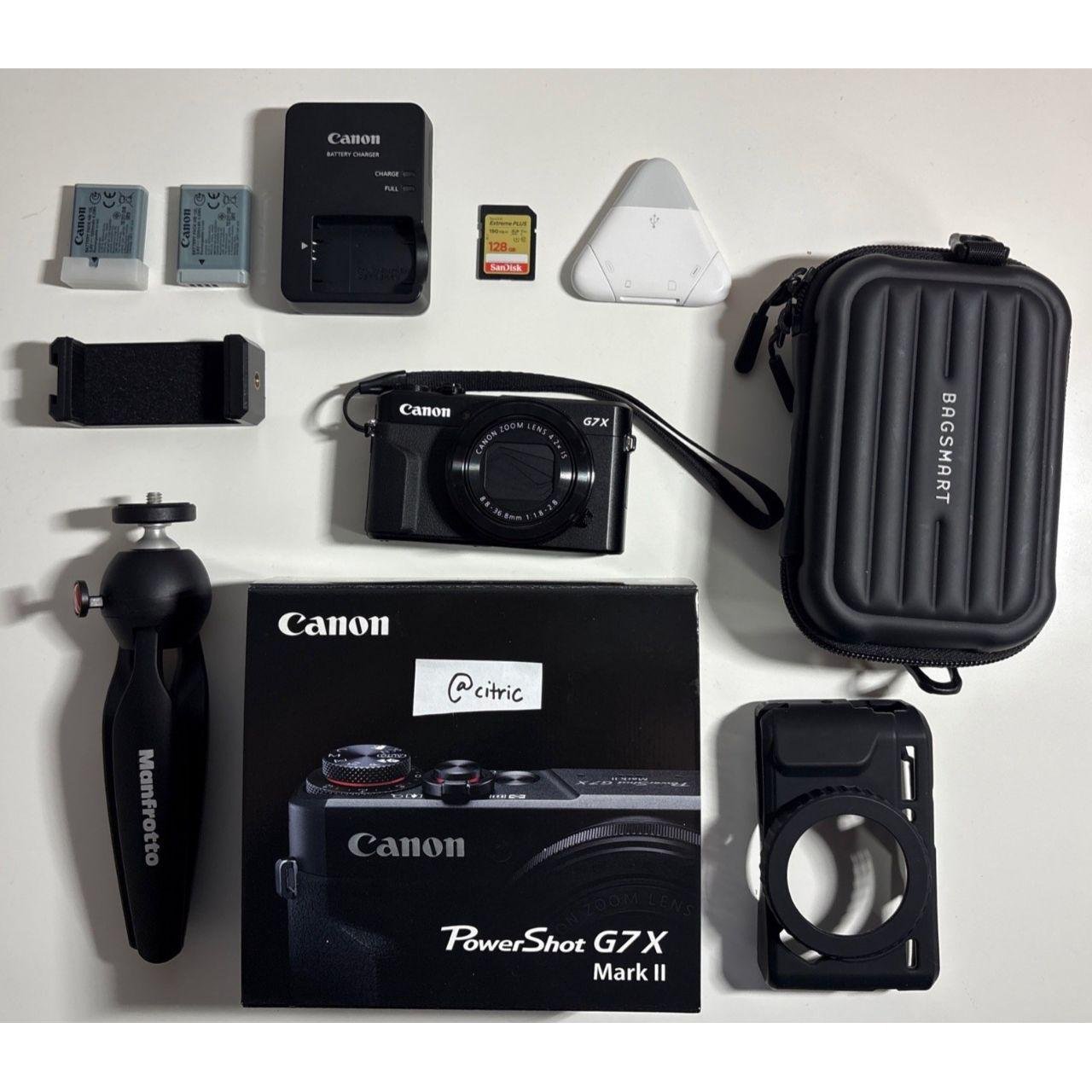P0_ad14ef25-15c3-4e46-9365-cf94be71144f.jpg Canon PowerShot G7 X Mark II Digital Camera Charger And Extra Battery - Image 1
